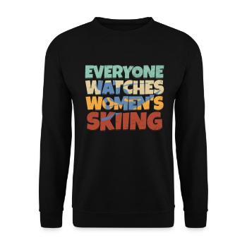 Jeder Schaut Sich Frauen-skisport An - Unisex Pullover - Schwarz - Vorne - Alina (178cm) & Michal (187cm)