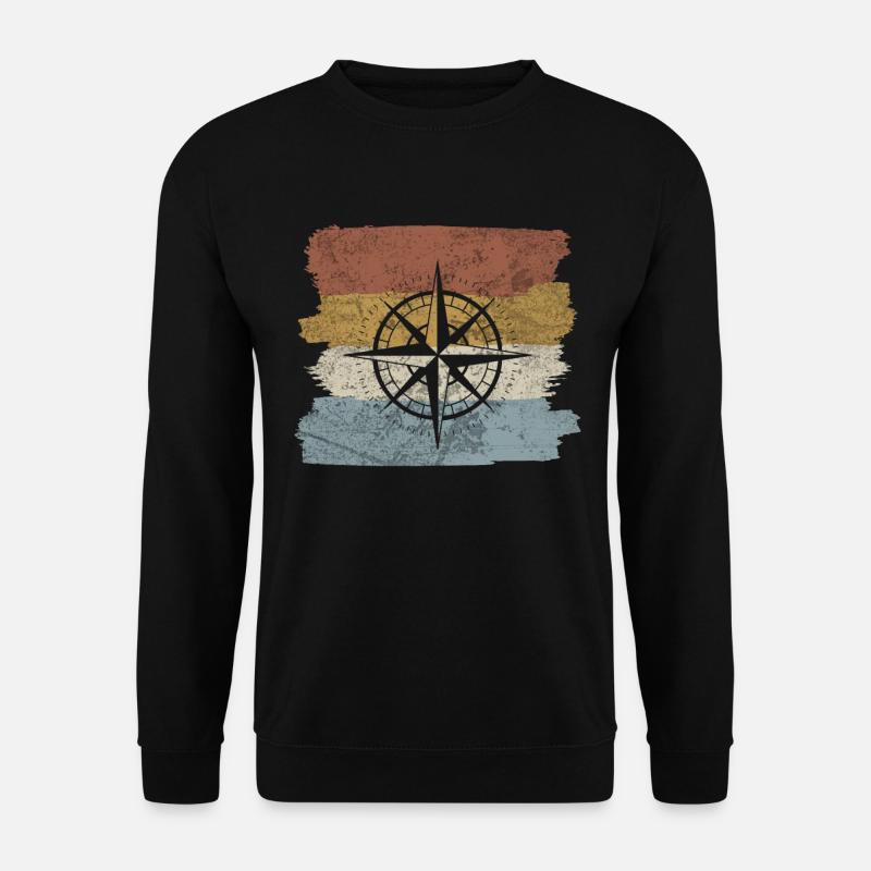 Retro style compass navigation tool - Unisex Sweatshirt - black