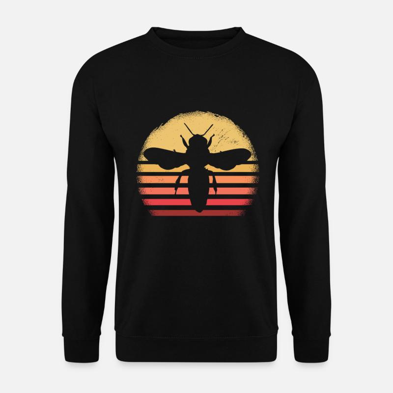 Hobby beekeeper retro sunset design - Unisex Sweatshirt - black
