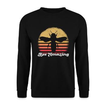 Bee Amazing Motivational Quote Bee Art - Unisex Sweatshirt - black - Front - Alina (178cm) & Michal (187cm)