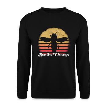 Bee The Change Motivational Bee Art - Unisex Sweatshirt - black - Front - Alina (178cm) & Michal (187cm)
