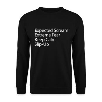 Eek Peur extrême attendue Restez calme - Sweat-shirt Unisexe - noir - Devant - Alina (178cm) & Michal (187cm)