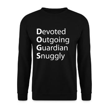 Dogs Devoted Outgoing Guardian Snuggly - Unisex Sweatshirt - black - Front - Alina (178cm) & Michal (187cm)