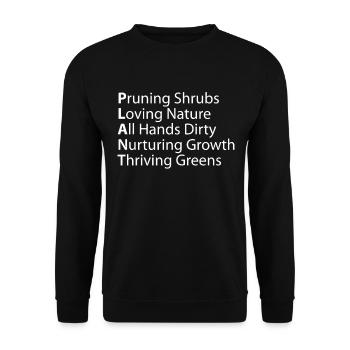 Pruning Plant All Love Care Thrive - Unisex Sweatshirt - black - Front - Alina (178cm) & Michal (187cm)