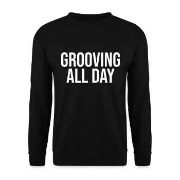 Grooving All Day - Unisex Sweatshirt - black - Front - Alina (178cm) & Michal (187cm)