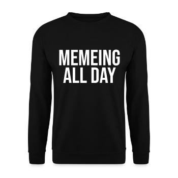 Memeing toute la journée - Sweat-shirt Unisexe - noir - Devant - Alina (178cm) & Michal (187cm)