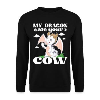 Mon dragon a mangé ta vache - Sweat-shirt Unisexe - noir - Devant - Alina (178cm) & Michal (187cm)