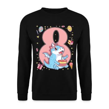 8th Birthday - Unisex Sweatshirt - black - Front - Alina (178cm) & Michal (187cm)