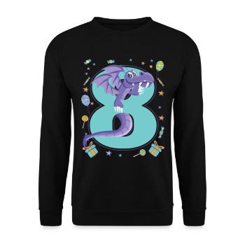 8th Birthday - Unisex Sweatshirt - black - Front - Alina (178cm) & Michal (187cm)
