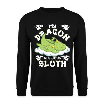 my dragon ate your sloth - Unisex Sweatshirt - black - Front - Alina (178cm) & Michal (187cm)
