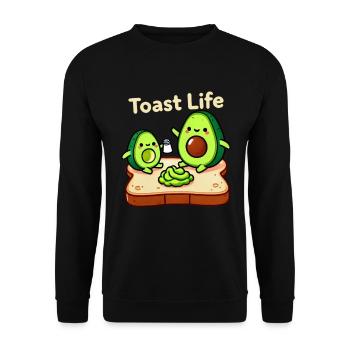 Toast Leben Lustiges Frühstück Avocado Design - Unisex Pullover - Schwarz - Vorne - Alina (178cm) & Michal (187cm)