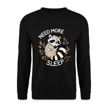 Need more sleep, funny raccoon, - Unisex Sweatshirt - black - Front - Alina (178cm) & Michal (187cm)