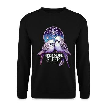 Need more sleep, funnier - Unisex Sweatshirt - black - Front - Alina (178cm) & Michal (187cm)