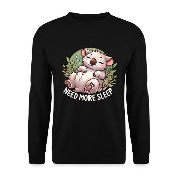 Need More Sleep Funny Wombat Animal Humor Pajama - Unisex Sweatshirt - black - Front - Alina (178cm) & Michal (187cm)