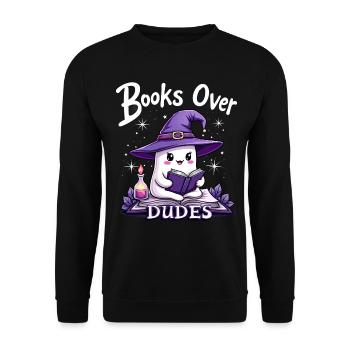 Ghost Woman Loves Reading Halloween - Unisex Sweatshirt - black - Front - Alina (178cm) & Michal (187cm)