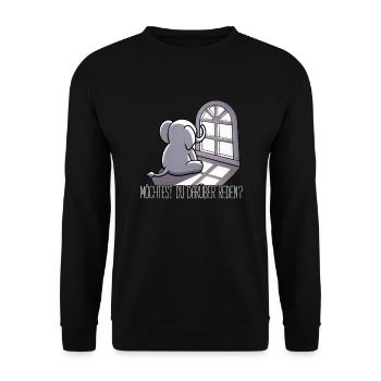 Voulez-vous en parler ? Éléphant triste - Sweat-shirt Unisexe - noir - Devant - Alina (178cm) & Michal (187cm)