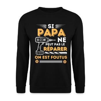Papa meilleur réparateur bricoleur - Sweat-shirt Unisexe - noir - Devant - Alina (178cm) & Michal (187cm)