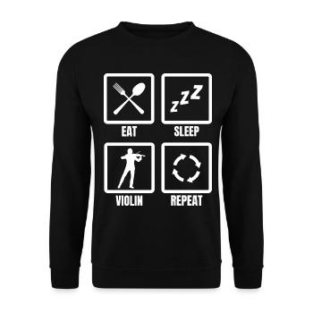 Eat Sleep Violin Repeat - Unisex Sweatshirt - black - Front - Alina (178cm) & Michal (187cm)