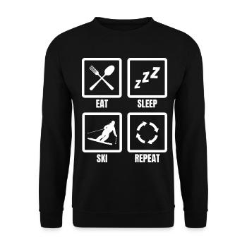 Manger Dormir Ski Répéter - Sweat-shirt Unisexe - noir - Devant - Alina (178cm) & Michal (187cm)