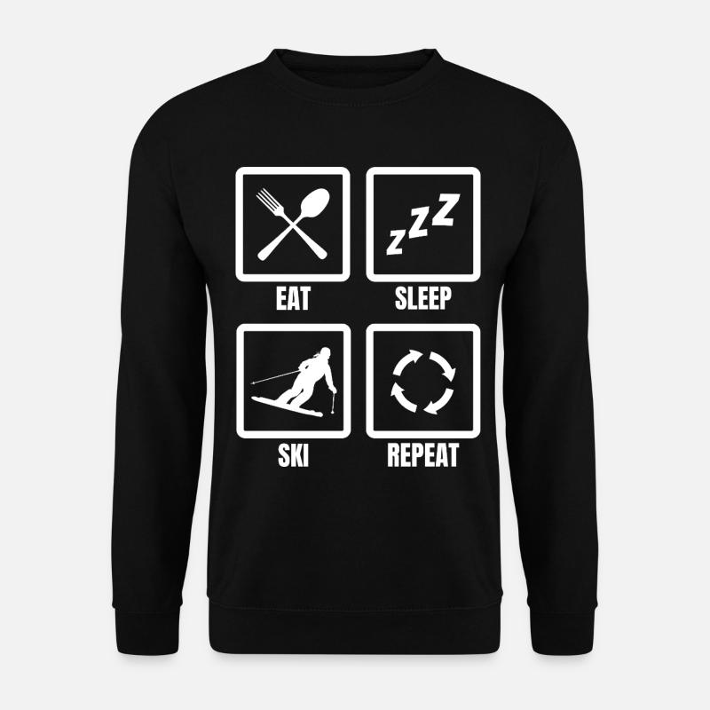 Manger Dormir Ski Répéter - Sweat-shirt Unisexe - noir
