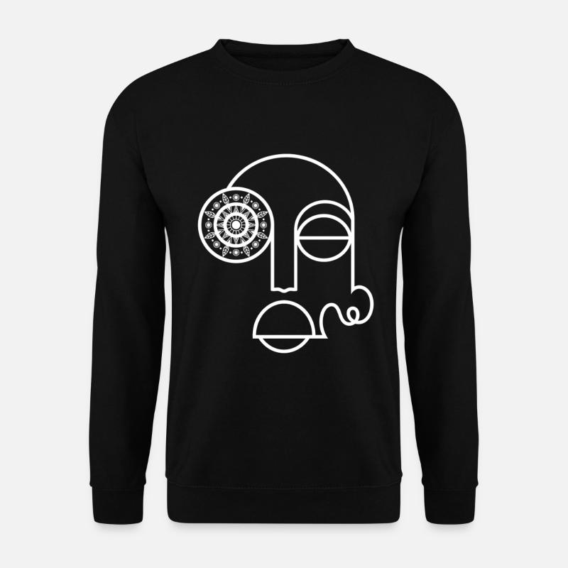 Abstraktes Gesicht / Modernes abstraktes Gesicht - Unisex Pullover - Schwarz