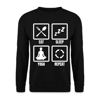 Eat Sleep Yoga Repeat - Unisex Sweatshirt - black - Front - Alina (178cm) & Michal (187cm)