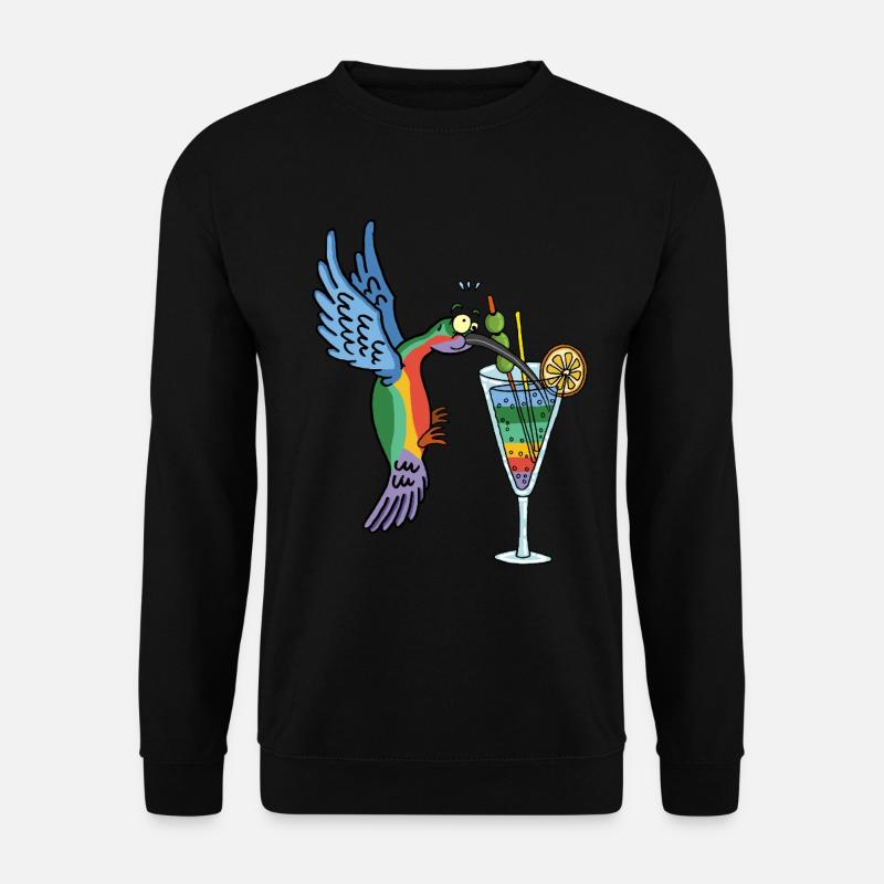 Kolibri und Cocktail - Unisex Pullover - Schwarz