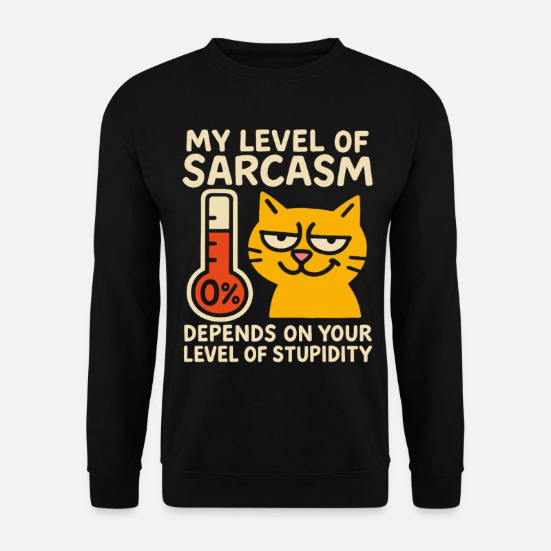Sassy Cat Sarcasm Graphic Tee - Unisex Sweatshirt - black