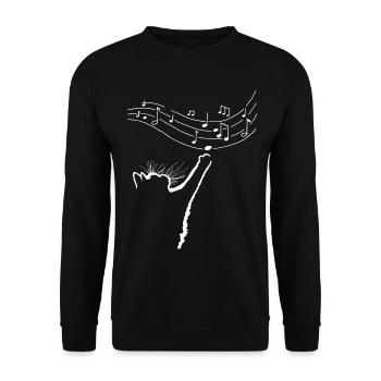 Chat mélomane - Sweat-shirt Unisexe - noir - Devant - Alina (178cm) & Michal (187cm)