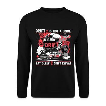 Casque de course à l’adrénaline et motif de drift - Sweat-shirt Unisexe - noir - Devant - Alina (178cm) & Michal (187cm)