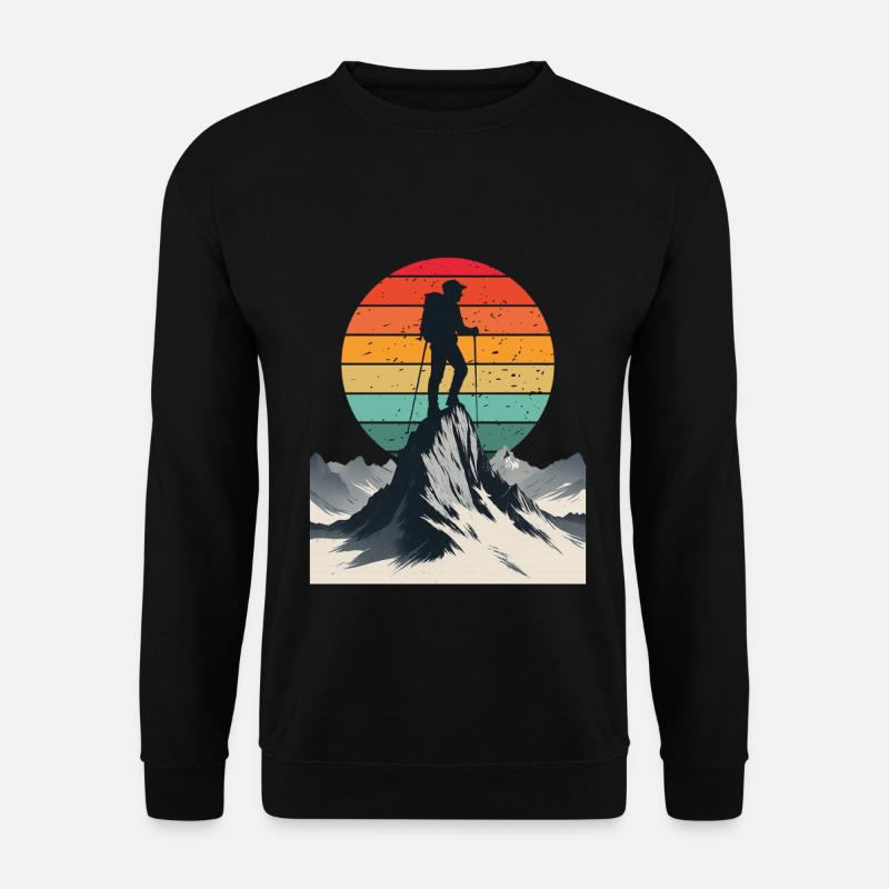 Abenteurer am Berggipfel - Unisex Pullover - Schwarz