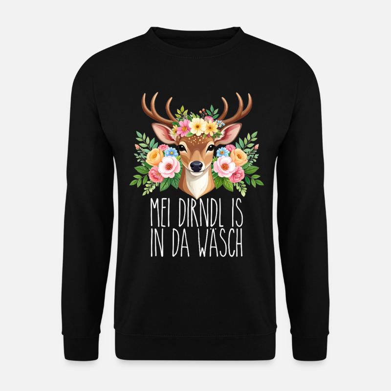 Mei Dirndl is in da Wäsch - Unisex Pullover - Schwarz