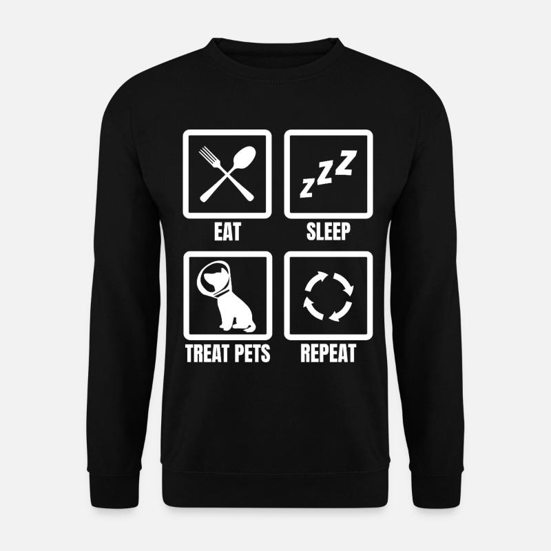 Eat Sleep Treat Pets Repeat - Unisex Sweatshirt - black