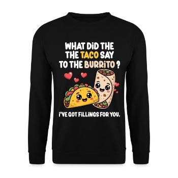 Taco Burrito Love Mexican Food Lover - Unisex Sweatshirt - black - Front - Alina (178cm) & Michal (187cm)