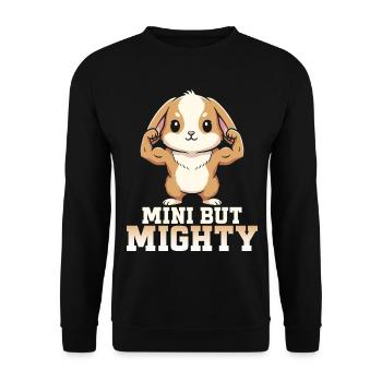 Holland Lop Rabbit Humor - Unisex Pullover - Schwarz - Vorne - Alina (178cm) & Michal (187cm)
