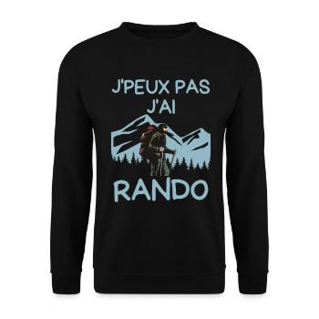 Jpeux Pas J'ai Rando - Sweat-shirt Unisexe - noir - Devant - Alina (178cm) & Michal (187cm)