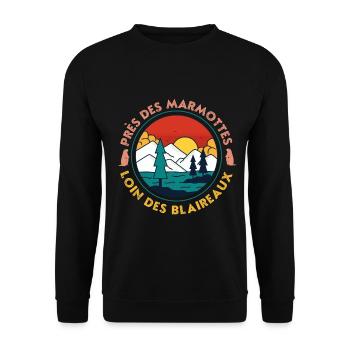 Sunset Mountain Pine Lake - Unisex Sweatshirt - black - Front - Alina (178cm) & Michal (187cm)