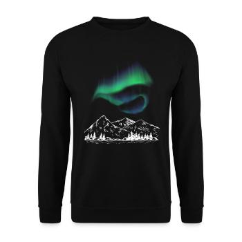 Aurora Alpine Chart - Unisex Sweatshirt - black - Front - Alina (178cm) & Michal (187cm)