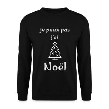 I Can't I Have Christmas – Minimalist Tree - Unisex Sweatshirt - black - Front - Alina (178cm) & Michal (187cm)