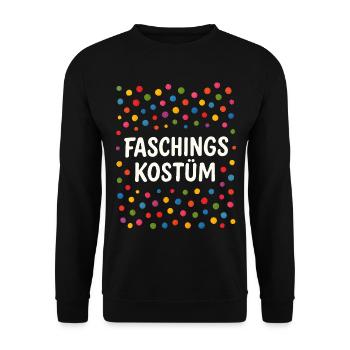 Konfetti Fasching Kostüm Faschingskostüm bunt - Unisex Pullover - Schwarz - Vorne - Alina (178cm) & Michal (187cm)