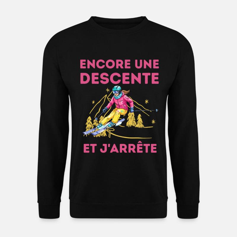 Skiabfahrt: Und ich bleibe stehen - Unisex Pullover - Schwarz