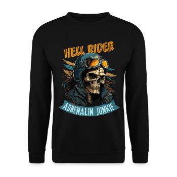Hell Rider - Adrenaline Junkie - Unisex Sweatshirt - black - Front - Alina (178cm) & Michal (187cm)