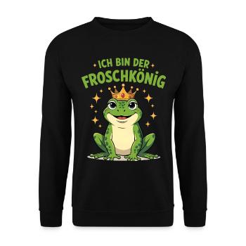 Costume de Prince Grenouille Carnaval de la Couronne de Grenouille Carnaval - Sweat-shirt Unisexe - noir - Devant - Alina (178cm) & Michal (187cm)