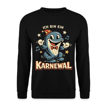 Karneval Karnewal Wal Lustig Geschenk - Unisex Pullover - Schwarz - Vorne - Alina (178cm) & Michal (187cm)