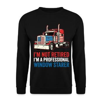 Chauffeur routier à la retraite de camion semi-remorque aux États-Unis - Sweat-shirt Unisexe - noir - Devant - Alina (178cm) & Michal (187cm)