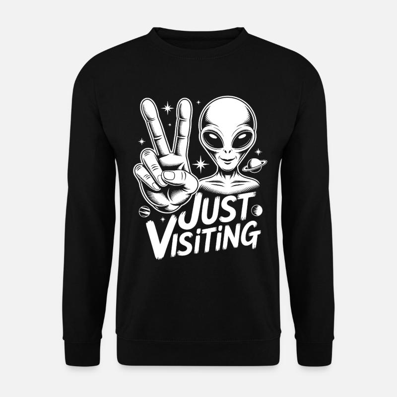 Alien Peace Visitor - Unisex Sweatshirt - black