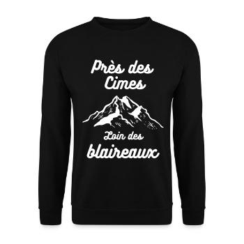 Près des Cimes loin des blaireaux - Sweat-shirt Unisexe - noir - Devant - Alina (178cm) & Michal (187cm)