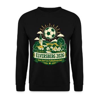 Elversberg 2026 – Vom Dorf ins Fußballmärchen - Unisex Pullover - Schwarz - Vorne - Alina (178cm) & Michal (187cm)