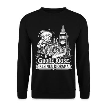 Große Krise, kleines Diorama - Unisex Pullover - Schwarz - Vorne - Alina (178cm) & Michal (187cm)