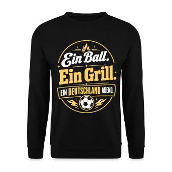 Ein Ball. Ein Grill. Ein Deutschland Abend - Unisex Pullover - Schwarz - Vorne - Alina (178cm) & Michal (187cm)